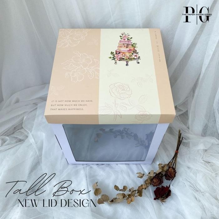ASLI.. TALL CAKE BOX 30X30X35 KOTAK DUS KUE TINGGI