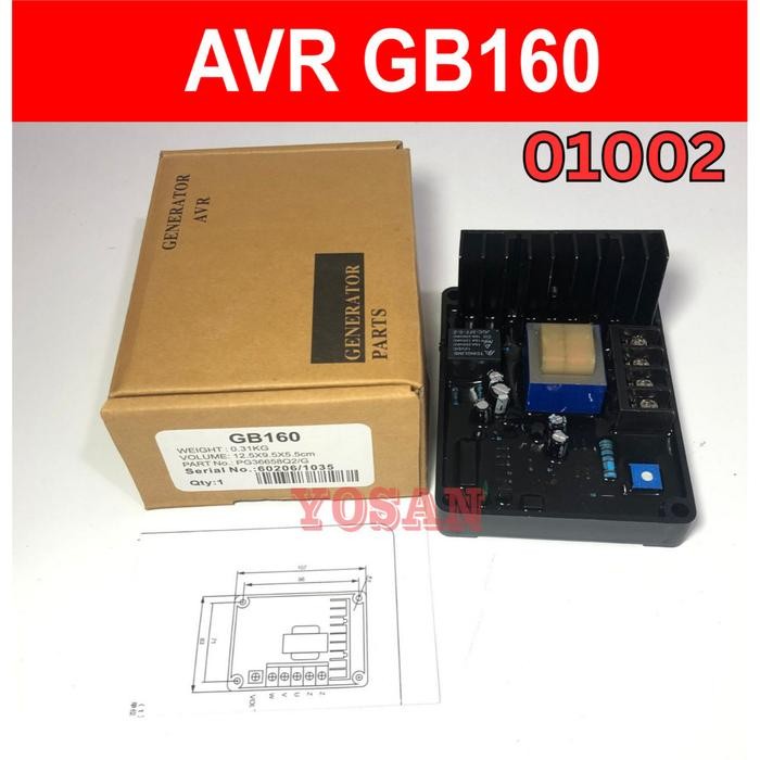 AVR BRUSH GENERATOR UNIVERSAL GB160 GB-160 GB 160 AVR GENSET UNIVERSAL