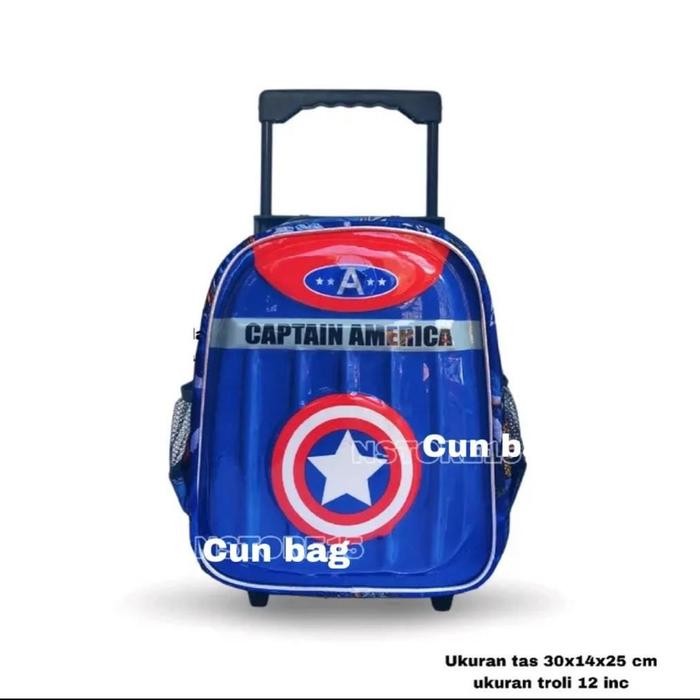 ORIGINAL.. RANSEL TROLI ANAK LAKI SD TAS KOPER ANAK KAPTEN AMERIKA TAS SEKOLAH SD