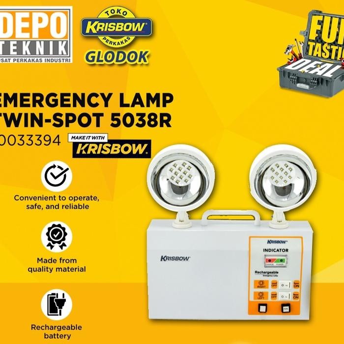 Krisbow lampu emergency twin - spot 5038R