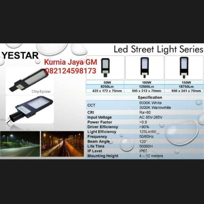 YESTAR Lampu Jalan LED SMD 100w IP65 / PJU LED SMD 100w Chip EPISTAR