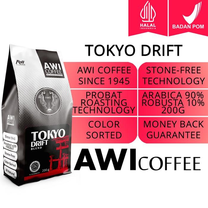 

AWI COFFEE TOKYO DRIFT BLEND FOR CAFE 200GR ARABIKA ROBUSTA BLEND ESPRESSO LATTE V60 VIETNAM DRIP