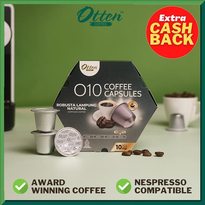 

KOPI KAPSUL - O10 ROBUSTA LAMPUNG NATURAL COFFEE CAPSULE KAPSUL NESPRESSO COMPATIBLE - OTTEN COFFEE