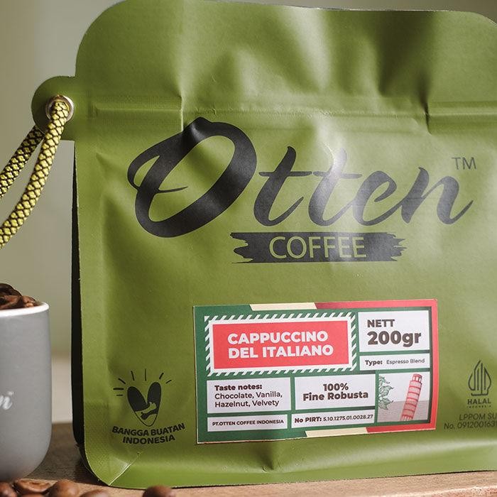 

CAPPUCCINO DEL ITALIANO - KOPI HOUSE BLEND 200GR - COMMERCIAL BLEND - BIJI / BUBUK KOPI OTTEN COFFEE