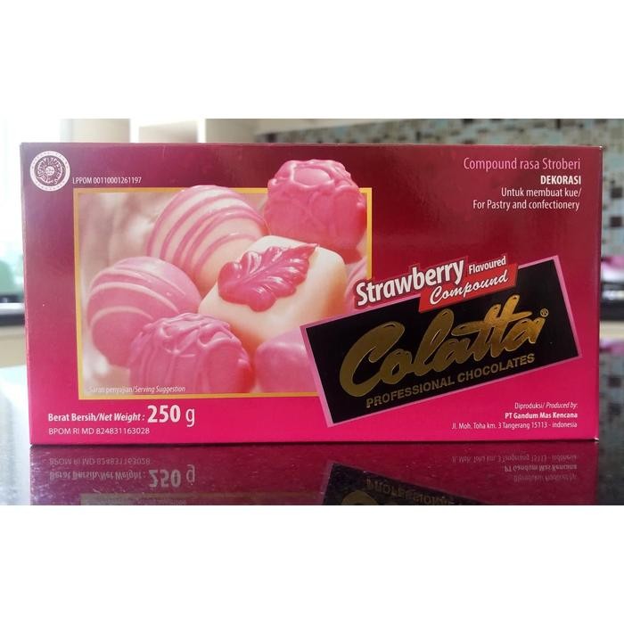 

FREShBgt- COLATTA STRAWBERRY COMPOUND CHOCOLATE 250gr COKLAT BLOK STROBERI