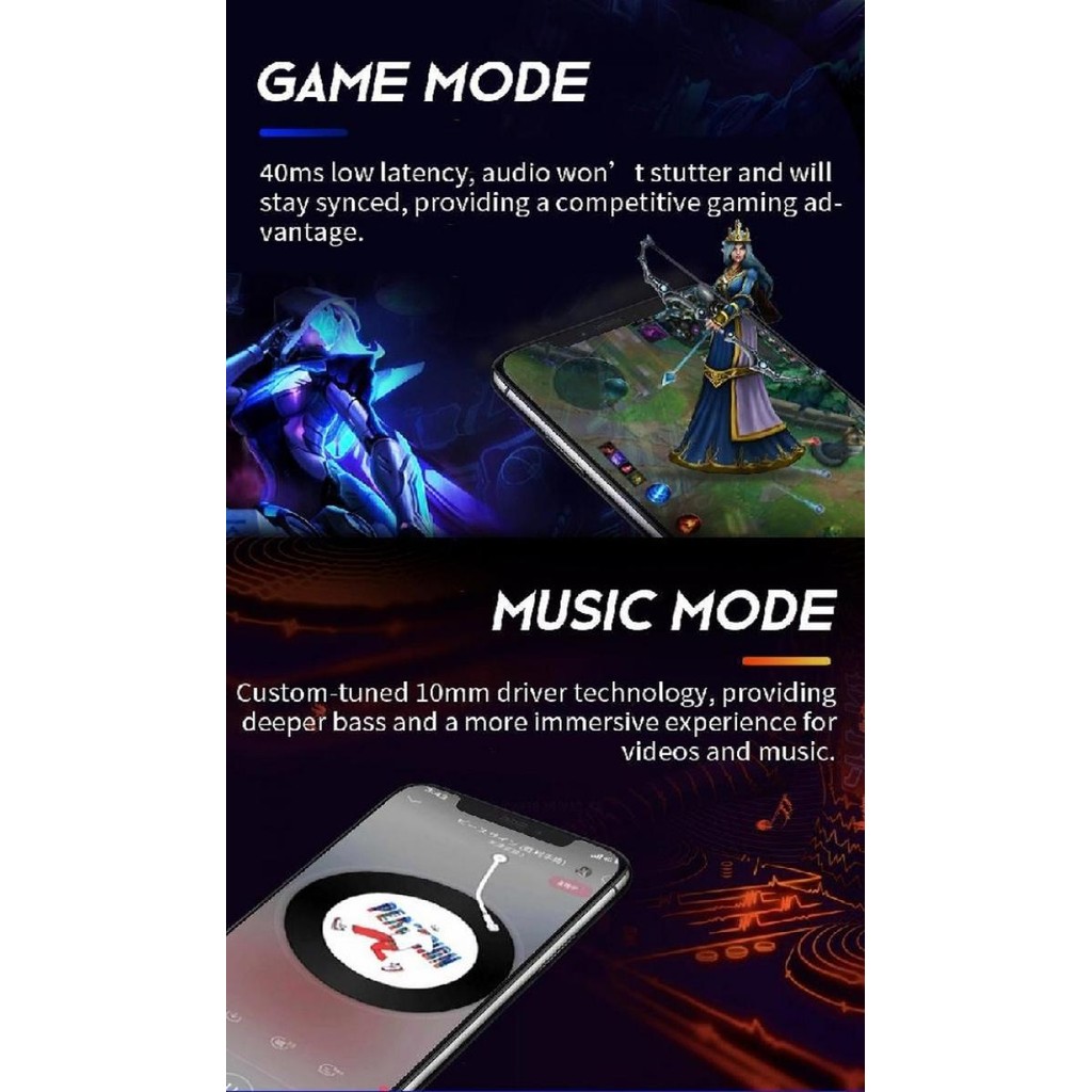 Sabbat G12 Elite Games Series - Low-Latency Bluetooth 5.0 Tws Earphone