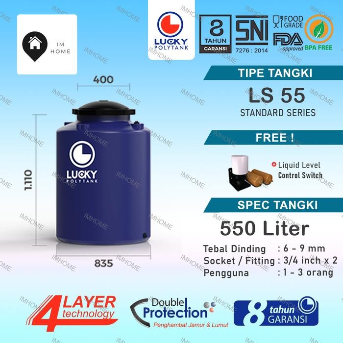 Terlaris Tangki / Toren Air 500 Liter Lucky Standard Ls55