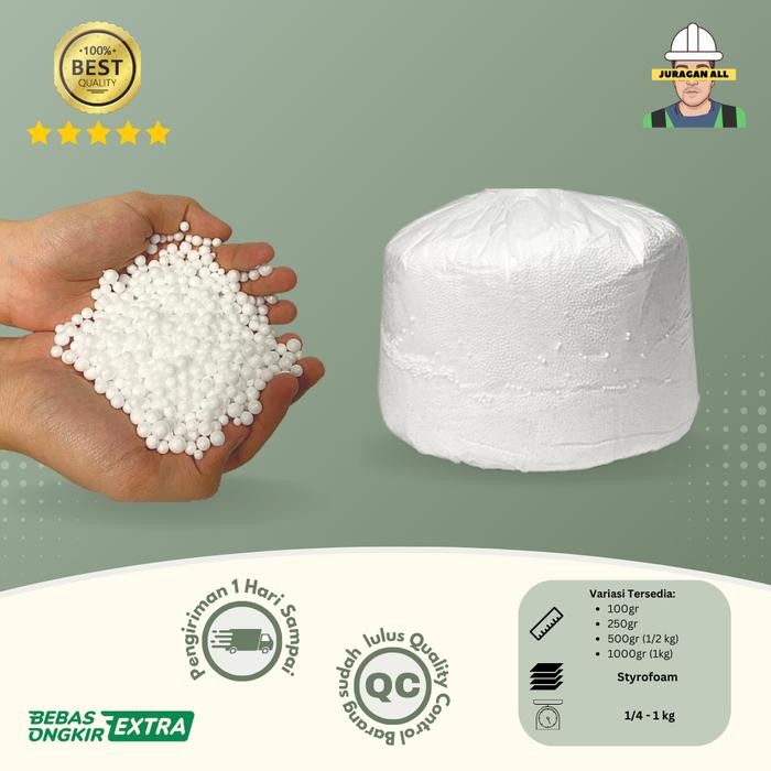 ISI BEAN BAG/BUTIRAN BIJI STYROFOAM/GABUS/STYROFOAM SUPER-PUTIH 1KG