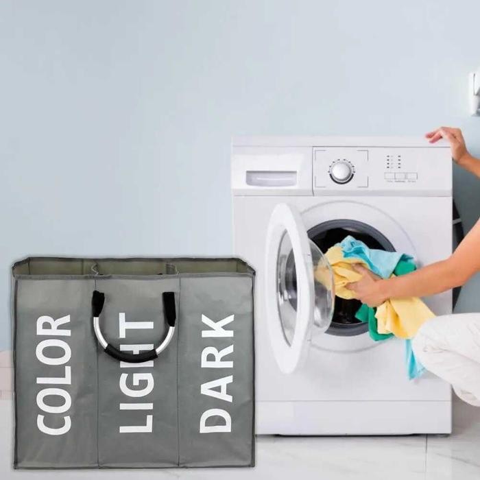 Keranjang Baju Paan Kotor Lipat Sekat Foldable Laundry Bag Baet