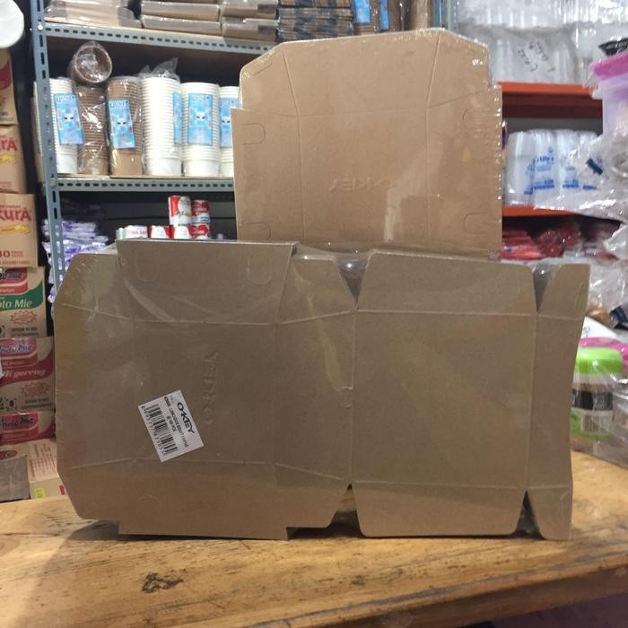 Paper Lunch Box Ukuran M 100pcs/1 Pak Merk Okey