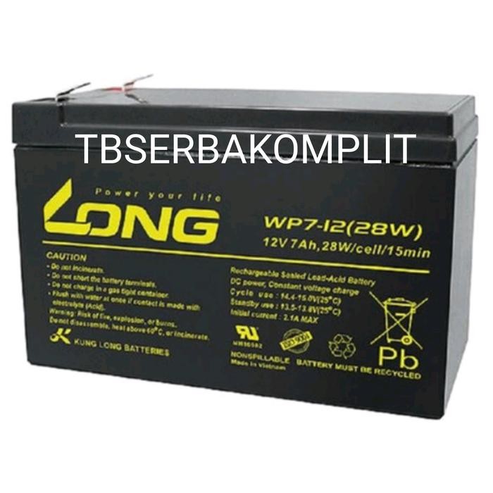 Battery Long Wp7-12-28W Aki 12 Volt 7 Ampere Accu 12V 7Ah Ups Lampu