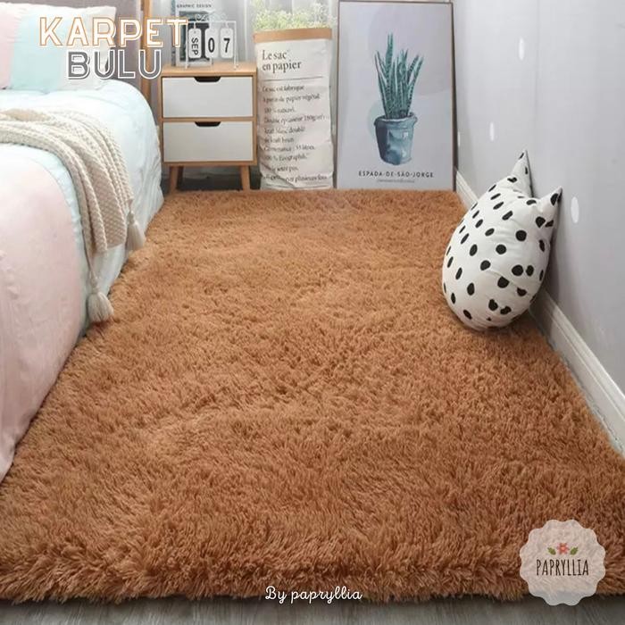 Karpet Bulu Rasfur Karpet Lantai Kasur Bulu ukuran 200x150cm + Busa