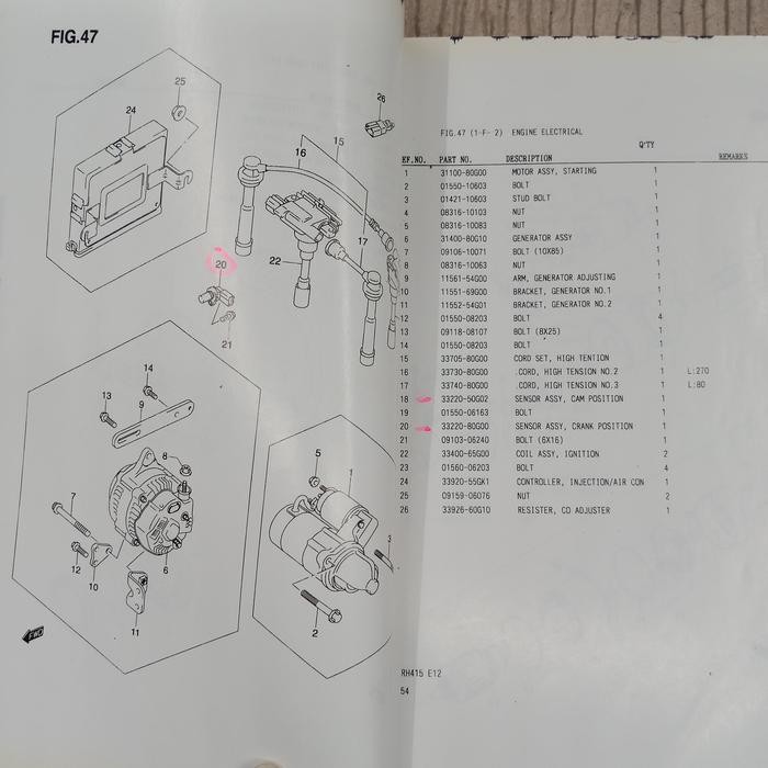 33220-80G00 Sensor Assy Crank Position Aerio 2002/2005