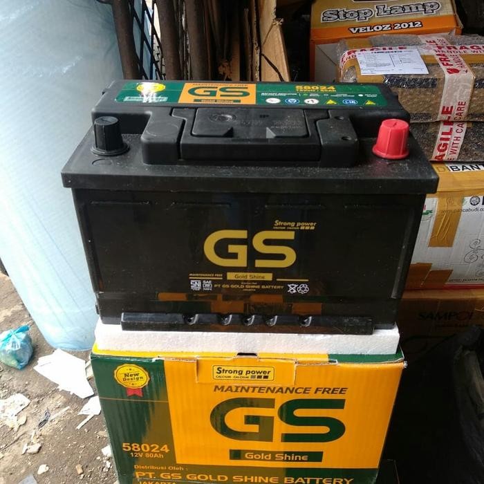 Aki Accu 580-24 Mf Kering 12V 80Ah Amper Gs Gold Shine