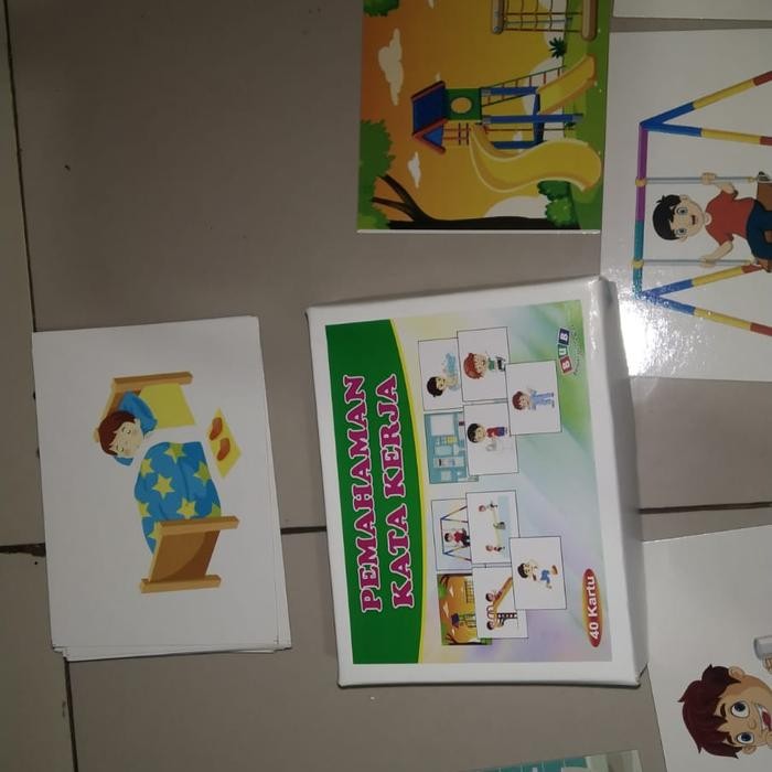 kartu pemahaman kata kerja anak terapi wicara anak.