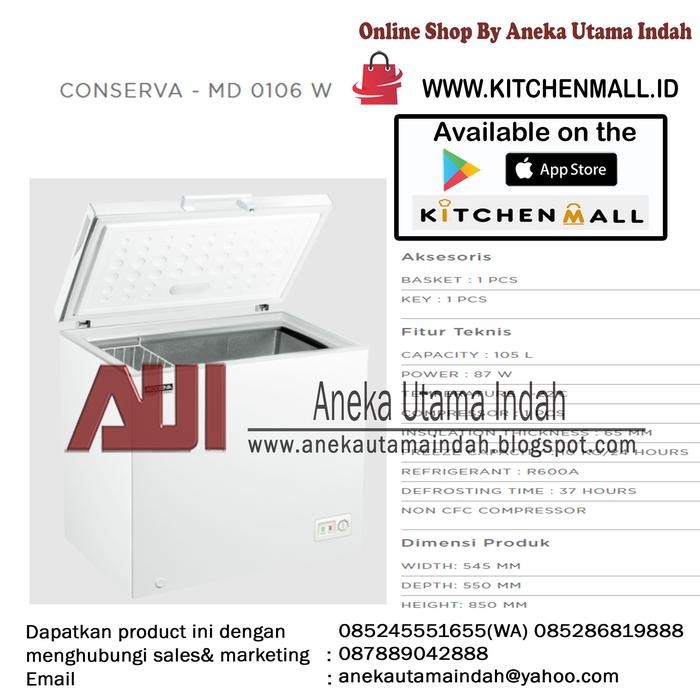 Modena MD 0106 W Chest Freezer Box Pendingin Lemari Pendingin - 105 L Kode 254