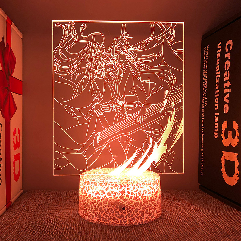 3 Models Mo Dao Zu Shi BL Anime Figure Wei Wu Xian Night Lights Manga Mdzs Acrylic Stands Led Lamp