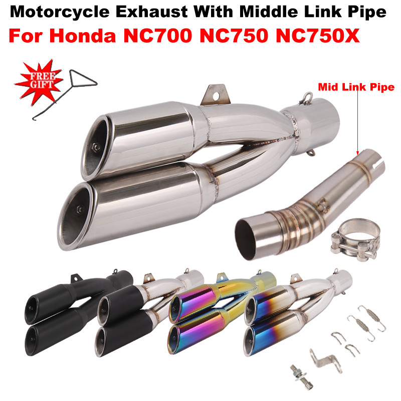 Slip On For HONDA NC700 NC700X NC700S NC750X NC750 Motorcycle Exhaust Middle Link Pipe Escape Moto