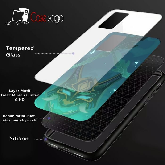 (Allthebest) G180 Softcase Kaca Case Kilau Genshin Impact Xiaomi Redmi 12C Redmi
