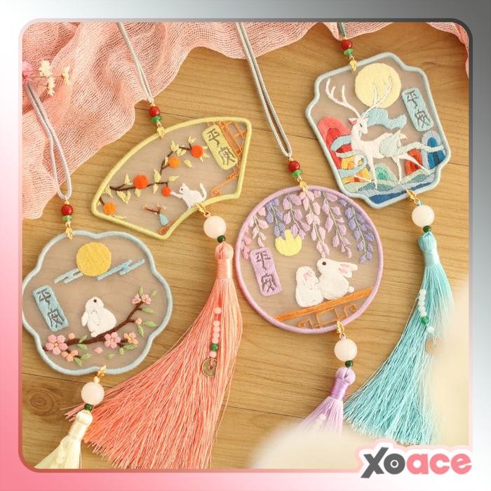 

ASLI DIY Kit Pendant Handmade Kerajinan Sulam Tangan Gantungan Aksess Mobil Tas READY STOCK