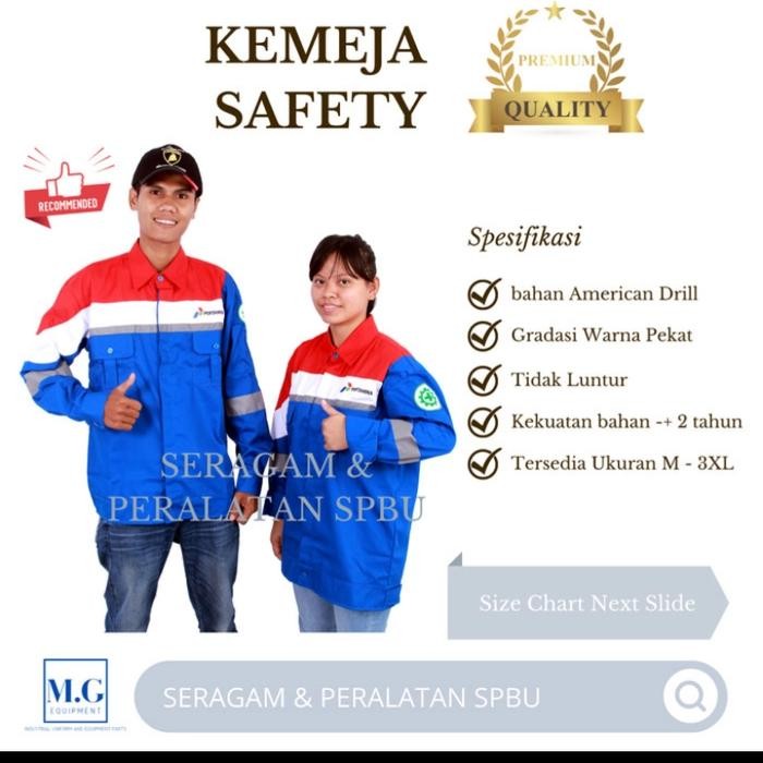 kemeja pertamina lengan panjang baju safety pertamina