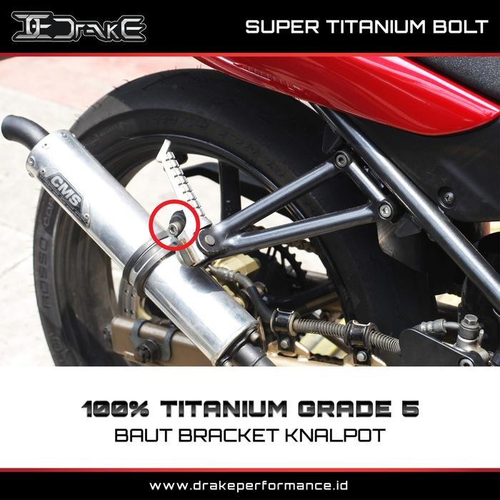 PREMIUM Drake Baut Titanium Bracket Breket Knalpot Ninja 150 RR Ninja 150RR Old Original
