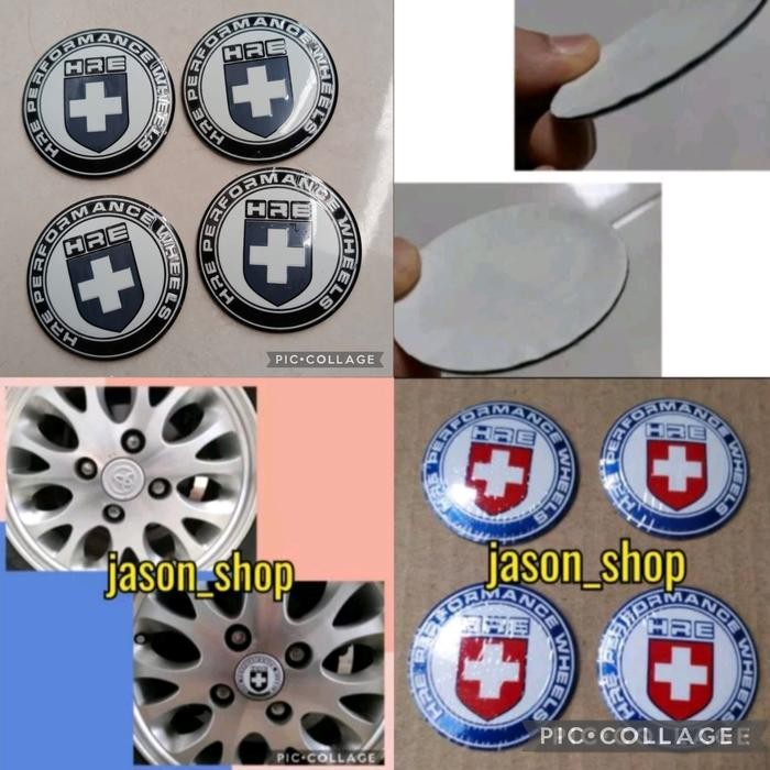PREMIUM sticker stiker lapisan tutup dop velg mobil logo HRE warna hitam