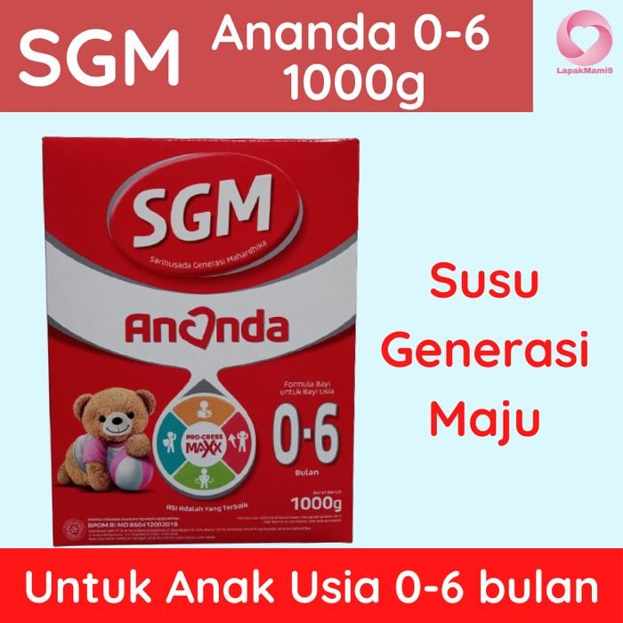 

PREMIUM Susu Bubuk Pertumbuhan SGM Ananda 1000g Untuk Anak Usia 0-6 Bulan
