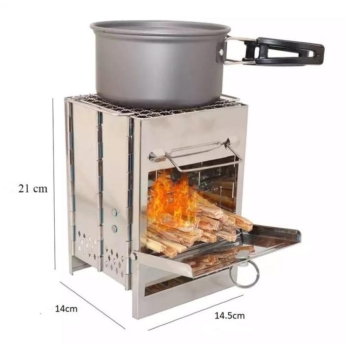 Kompor kayu bakar firewood stove multifungsi BBQ grill api unggun
