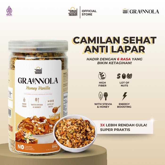 

Timur Tengah Grainnola Vanilla Honey 500 Gr Granola Camilan Sereal Makanan Sehat High Quality