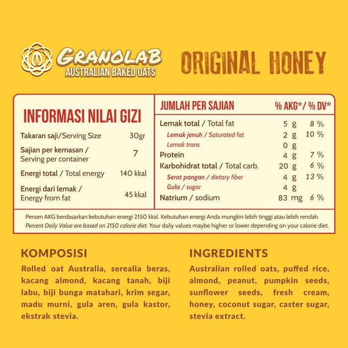 

Paket Granola Original Honey 210 Gr - Granolab Muesli