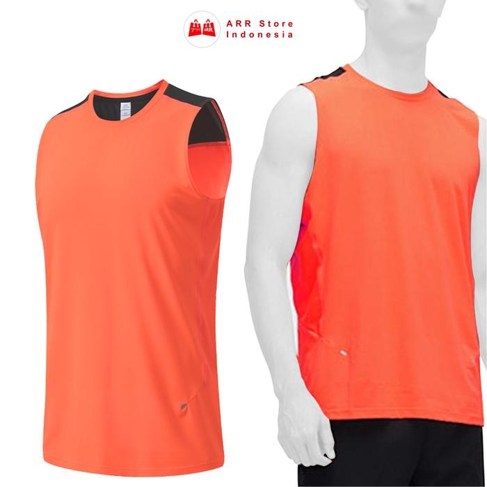 Kaos Dry Fit Pria Baju Olahraga Singlet Kaos Gym & Lari - Orange