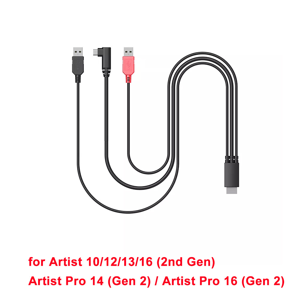 XPPen Brand Original 3 in 1 Cable for Artist Pro 14, Artist 10/12/13/16 (2nd Gen)