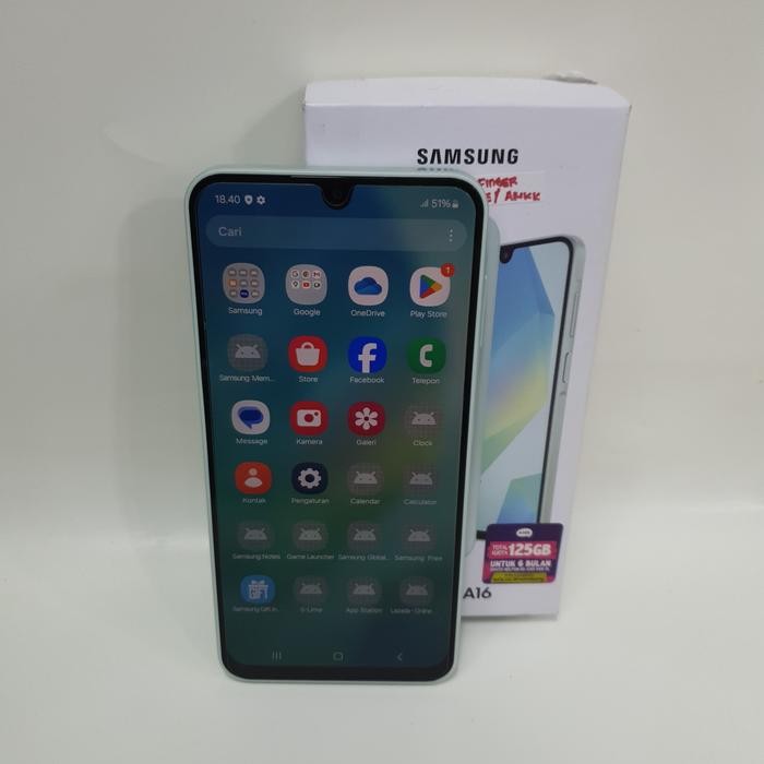 Samsung a16 4G 8/128GB fullset minus sidik jari