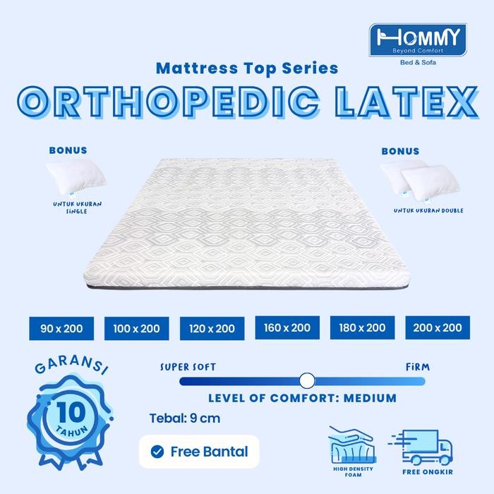 Mattress Top Orthopedic Latex HOMMY Rebonded Latex Topper 9cm