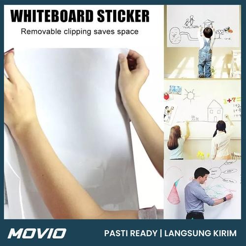 

MOVIO Wall Sticker Whiteboard - Stiker Papan Tulis Tempel Dinding - Putih - 200x45