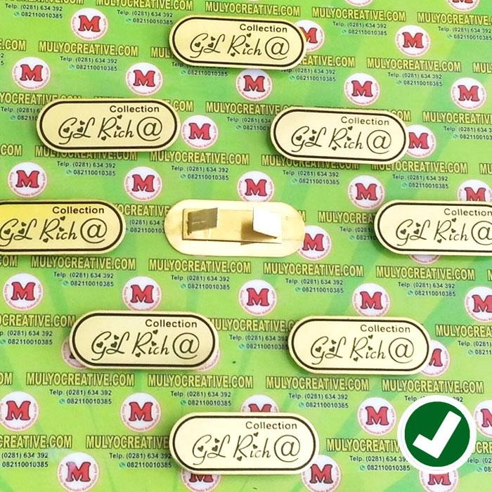 

Label Merk Tas Furniture Label Plat Logam Murah Desain Custom PREMIUM