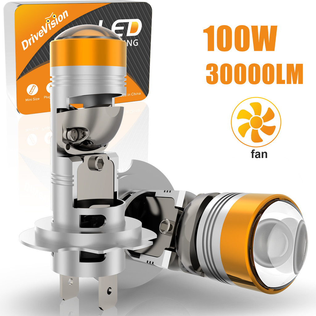 DriveVision H7 Led Lens 1:1 Led Projector H4 H18 9005 9006 9012 Car Headlight Bulbs  Mini Lens Proje