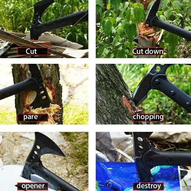 TOMAHAWK TACTICAL AXE KAPAK KAYU CAMPING SURVIVAL TOOL OUTDOOR + CASE