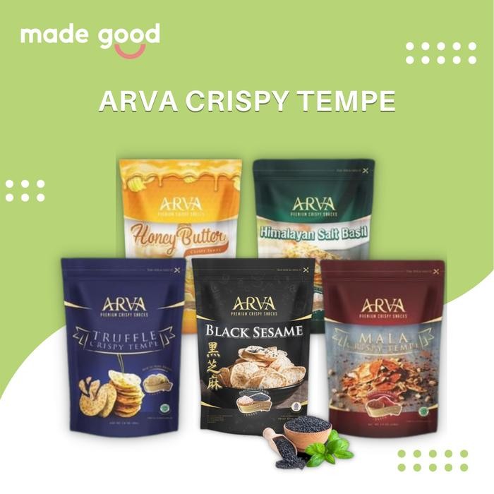 

Ready Arva Crispy Tempe 100Gr Snack Tempe Sehat Panggang Tidak Digoreng