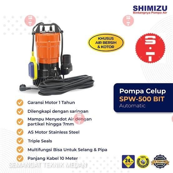 Spw500 Pompa Celup Rendam Air Kotor Auto Otomatis Shimizu Spw 500 Bit