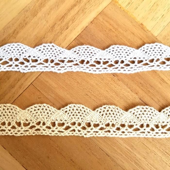 [Expert] Renda katun / renda rajut 10yard lebar 2 cm tipe 009 kipas renda kait