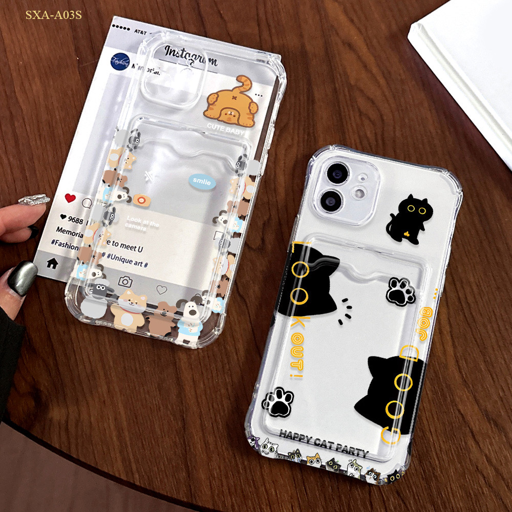Casing Hp Clear Card Holder For Samsung Galaxy A14 A13 A12 A10S A06 A05S A05 A04 A04E A03 A03S A02S 