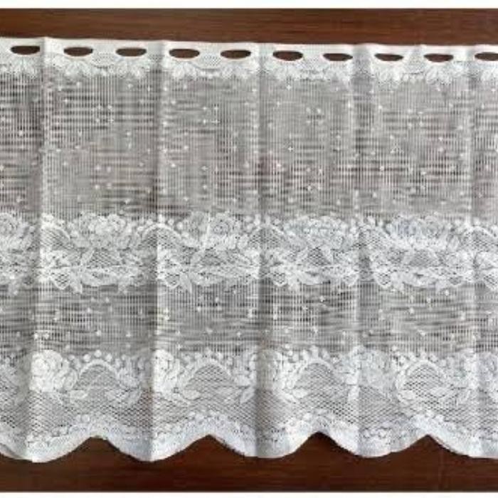 Daiso Cafe Window Lace Curtain Tirai Jendela Toko Gordyn Renda