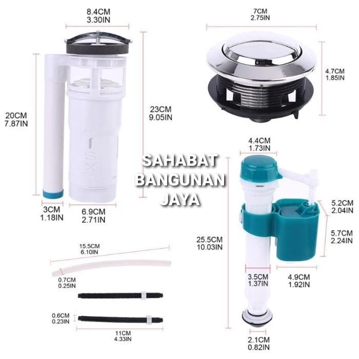 ALAT PELAMPUNG KLOSET DUDUK PENCET 2FLUSH MODEL TOTO/INA/AMSTARD(KODOK