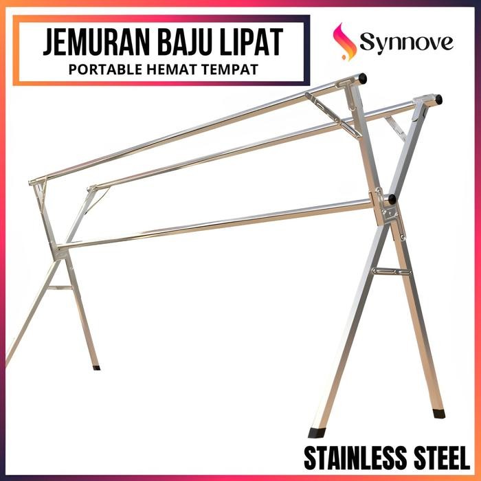 JEMURAN STAINLESS LIPAT PORTABLE KOKOH JEMURAN BAJU HANDUK STAINLESS JEMURAN LIPAT PAKAIAN