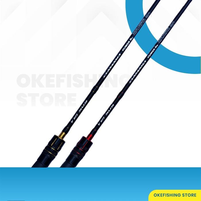 Joran Versus Assassin Carbon Solid Metal Rod Spinning Rod - Sambung Dua, Reel Seat, K- Guide Anti