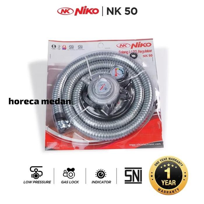 Kualitas terbaik] REGULATOR DAN SELANG GAS NIKO / REGULATOR KOMPOR GAS NK 50