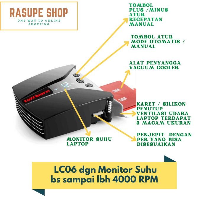 Pendingin Laptop Vacuum Cooler Taffware Lc06 - Bukan Coolcold/Opolar