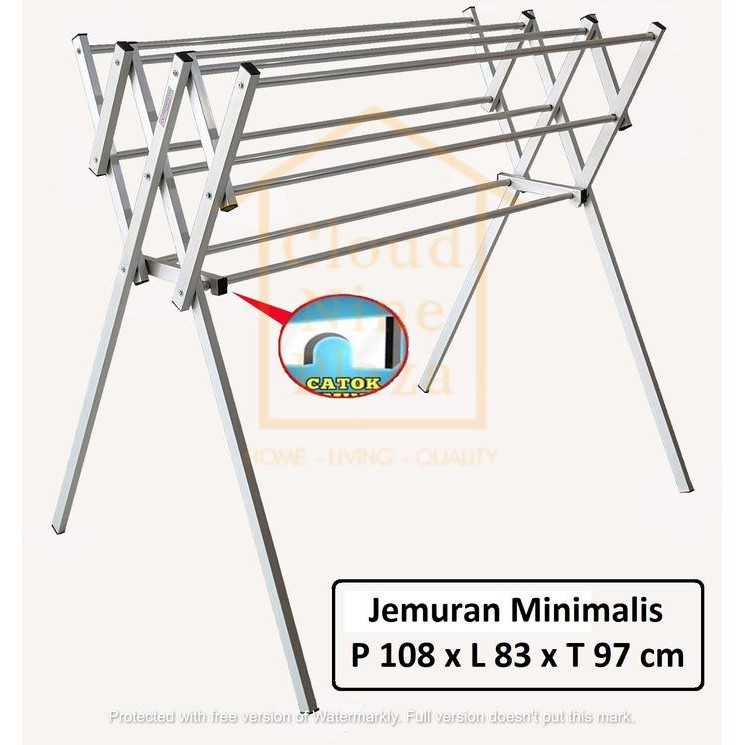 Jemuran Baju Lipat Palang 9 Aluminium Minimalis Murah